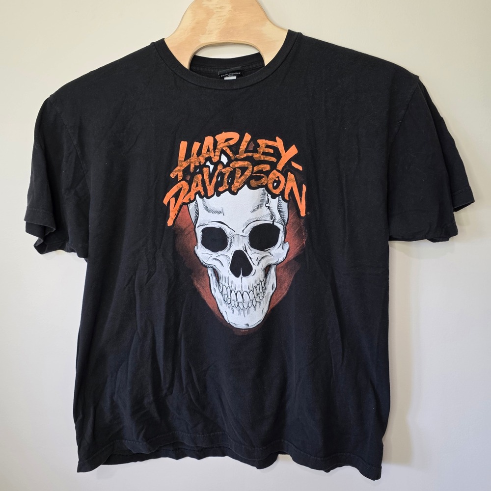 Harley-Davidson T-Shirt Mens XXL Black Skull Savannah Georgia Graphic Biker Tee